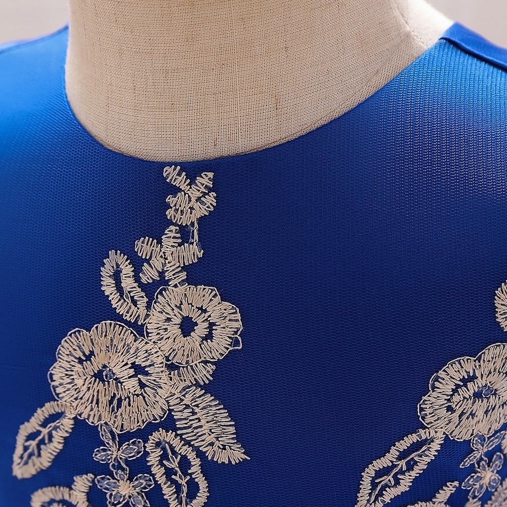 Luxury Royal blue lace sparkly bow wedding birthday dress 5009 - Picture 4 of 11